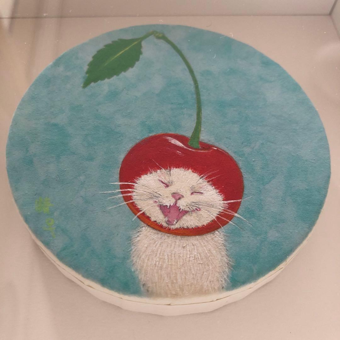 伊藤清子 絵画 さくらんぼ 猫 伊藤清子 絵画 さくらんぼ 猫