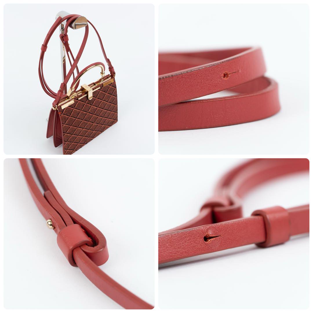 【極美品✨】ザンケッティ 2wayバッグ ロゴ刻印 レザー 赤色
