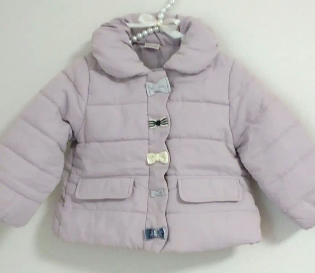 新品 petitmain プティマイン90cm中綿リボンジャケット