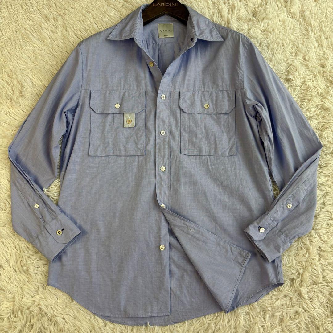 (美品) ポールスミス 長袖 シャツ 23AW レギュラーカラー ブルー