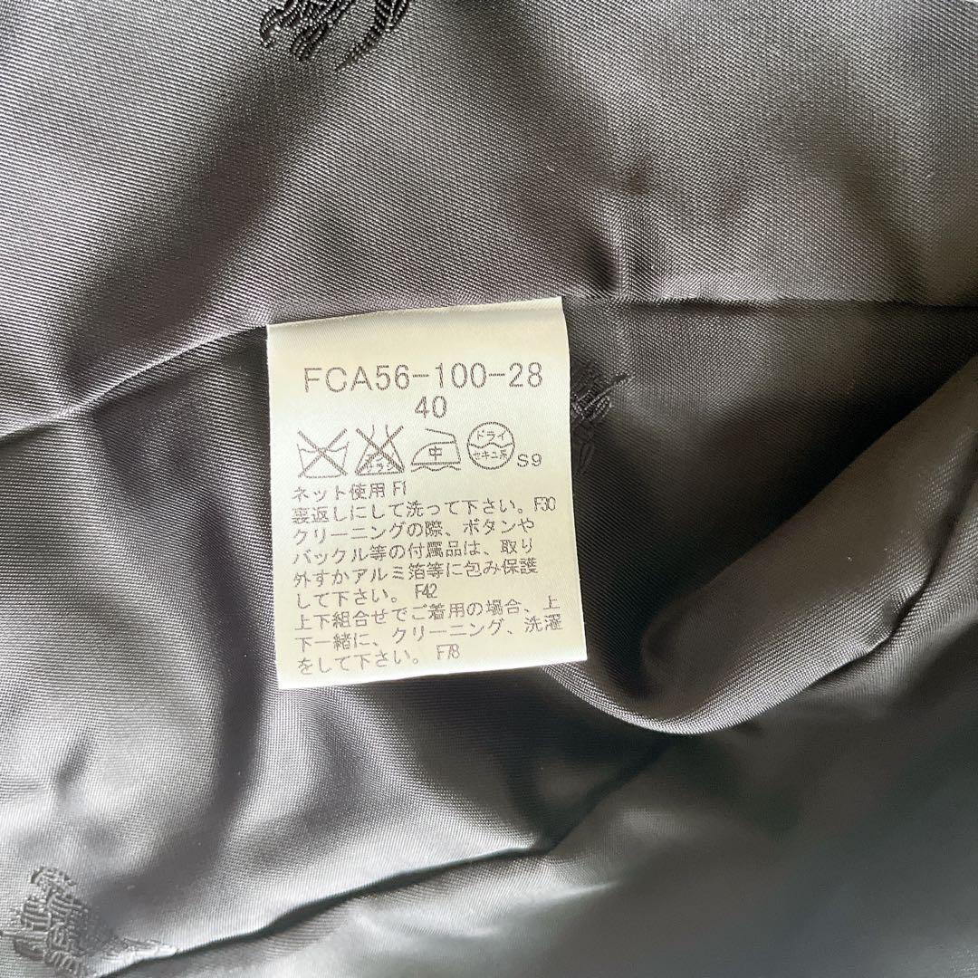 【美品！】 BURBERRYLONDON ノーカラージャケット シルク混  38 美品☆ BURBERRY LONDON ジャガードスーツ ノーカラーシルク混 L