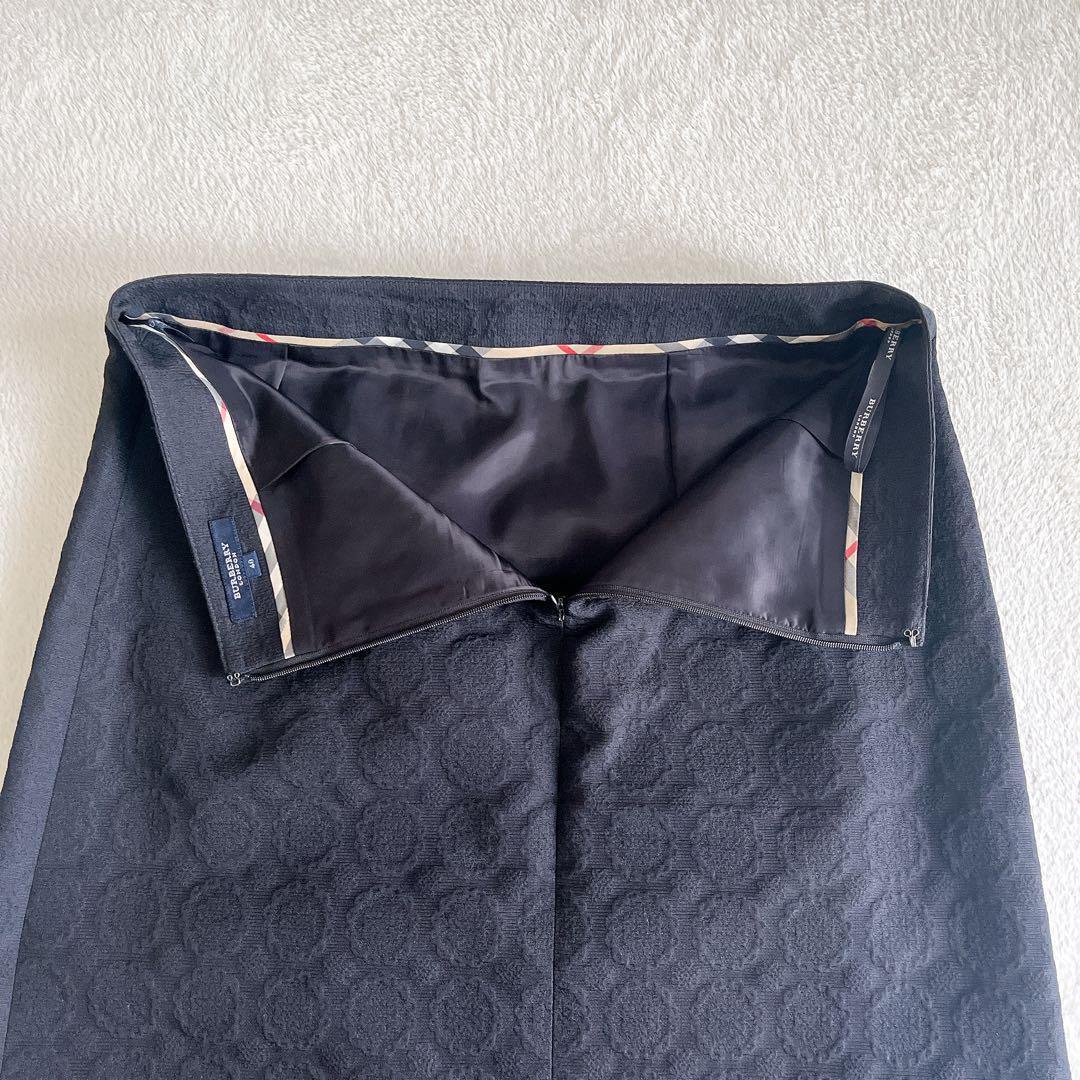 【美品！】 BURBERRYLONDON ノーカラージャケット シルク混  38 美品☆ BURBERRY LONDON ジャガードスーツ ノーカラーシルク混 L