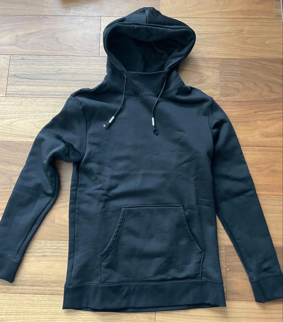 junhashimotoブラック パーカー フード付きトップス