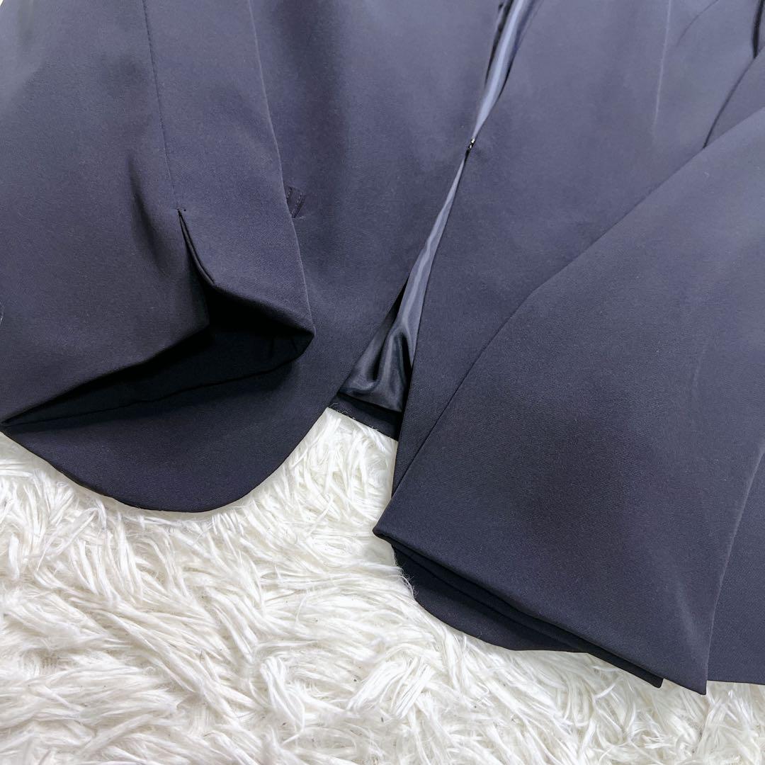 【未使用級】Plunerie パンツスーツ ノーカラー ネイビー L