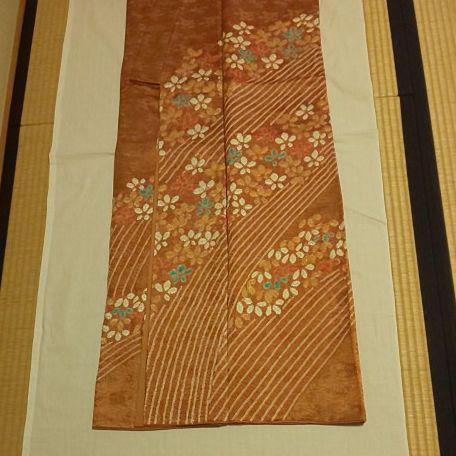 F 176 訪問着 茶地・絞り入り ( 未使用品 )