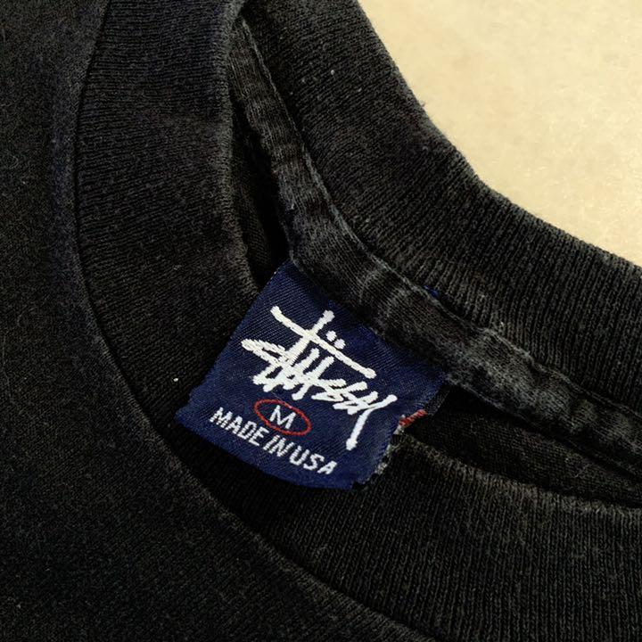 90’s ビッグロゴ tシャツ ブラック PZUbJ-m84810183784 USA製 紺タグ STUSSY 超激得新作
