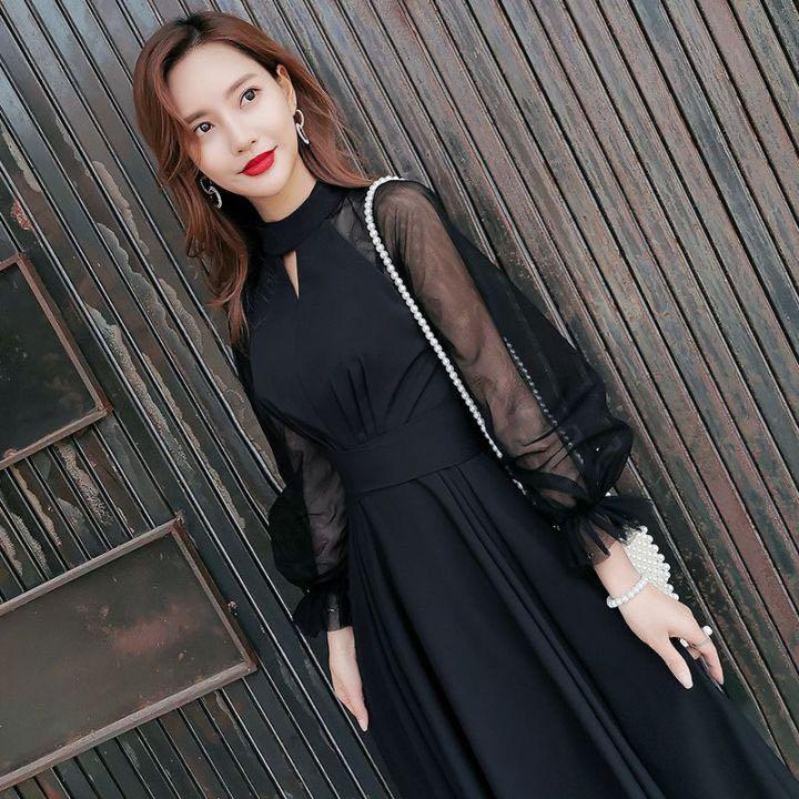 パーティドレス シースルー パフスリーブ リボン 結婚式 B2859 パーティドレス シースルー パフスリーブ リボン 結婚式 B2859