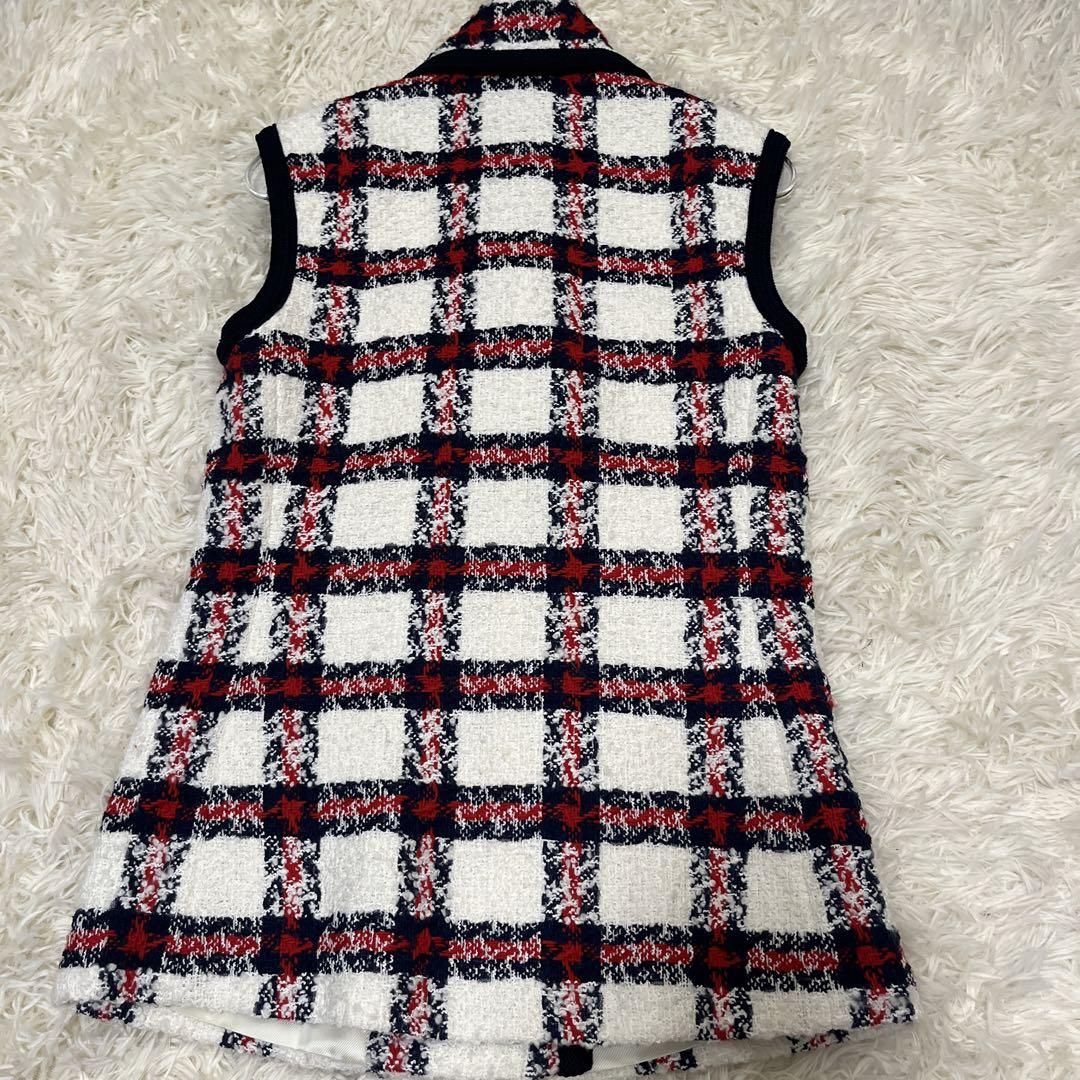 GUCCI グッチ　ツィード　ベストとスカート　ゴールドボタン　38サイズ