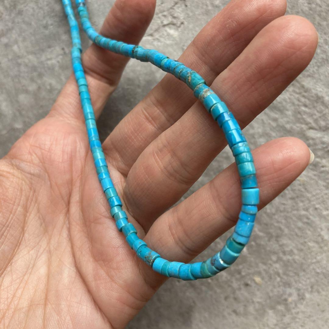 数量は多い  天然ターコイズ ヘイシネックレス ナバホパール付き アクセサリー