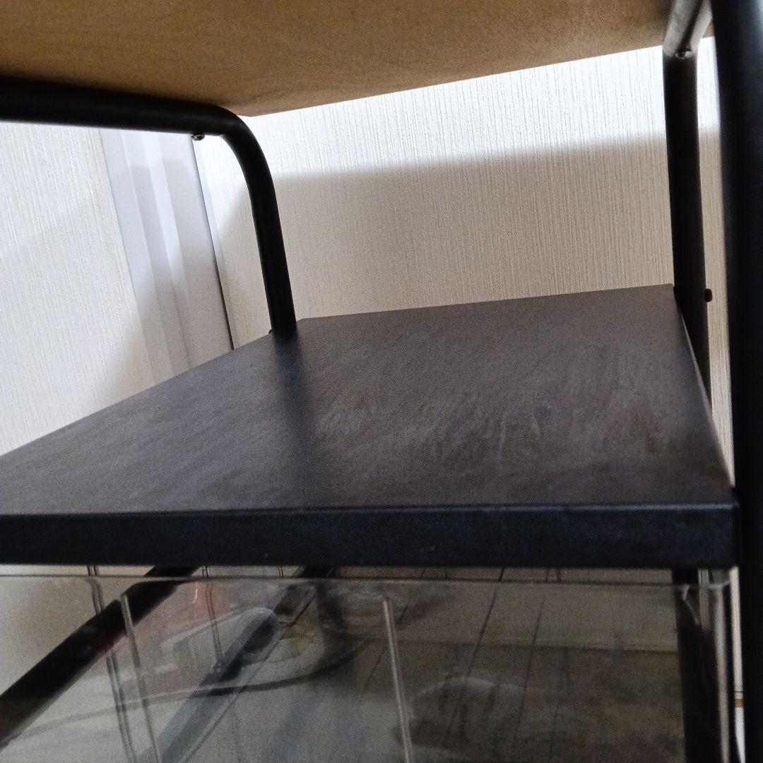 黒い引き出し付きパソコンデスク傷や汚れあり