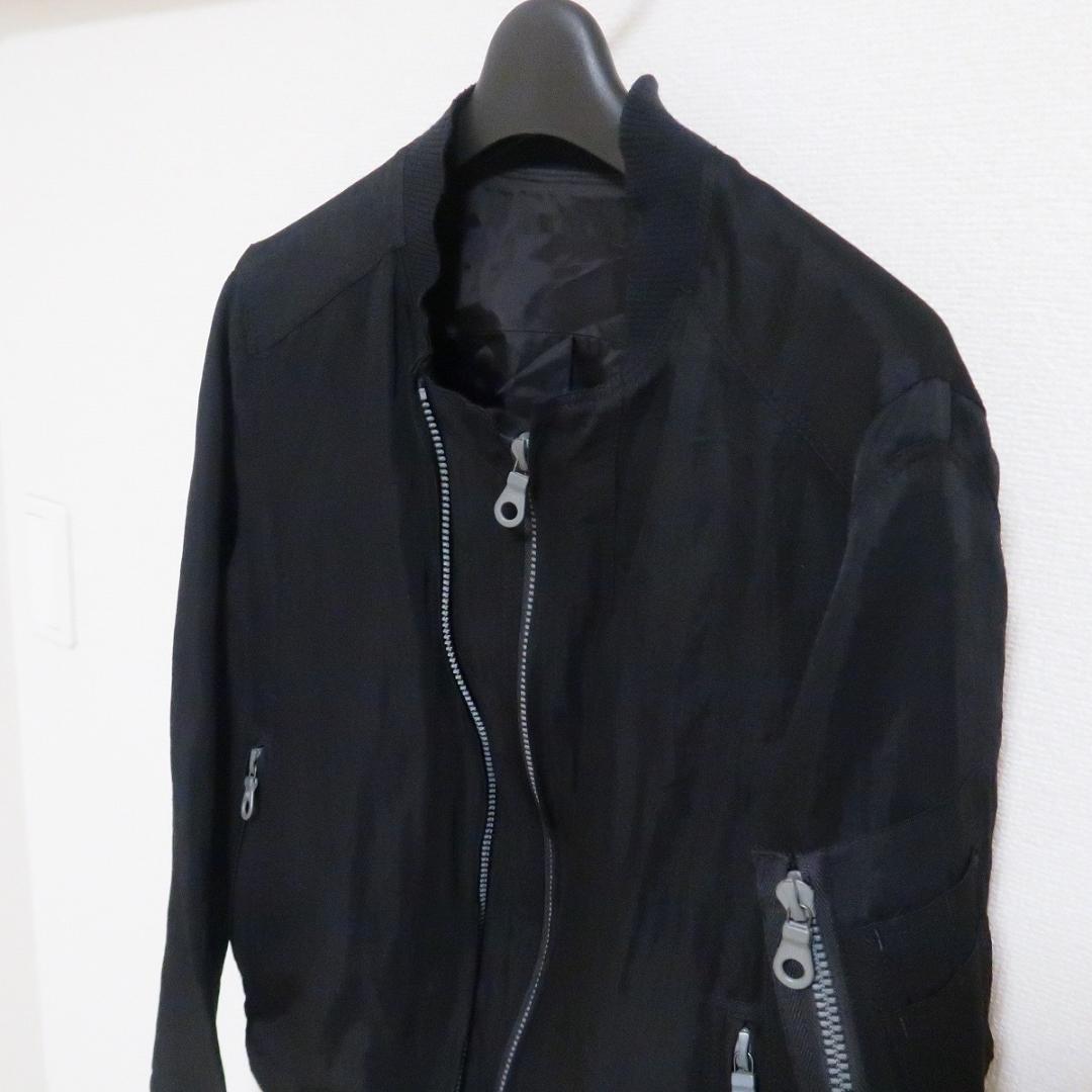 日本製国産 the viridi-anne フライト ジャケット MA-1 ブルゾン 黒 麻 BIvgn-m84820215112 爆買いお得