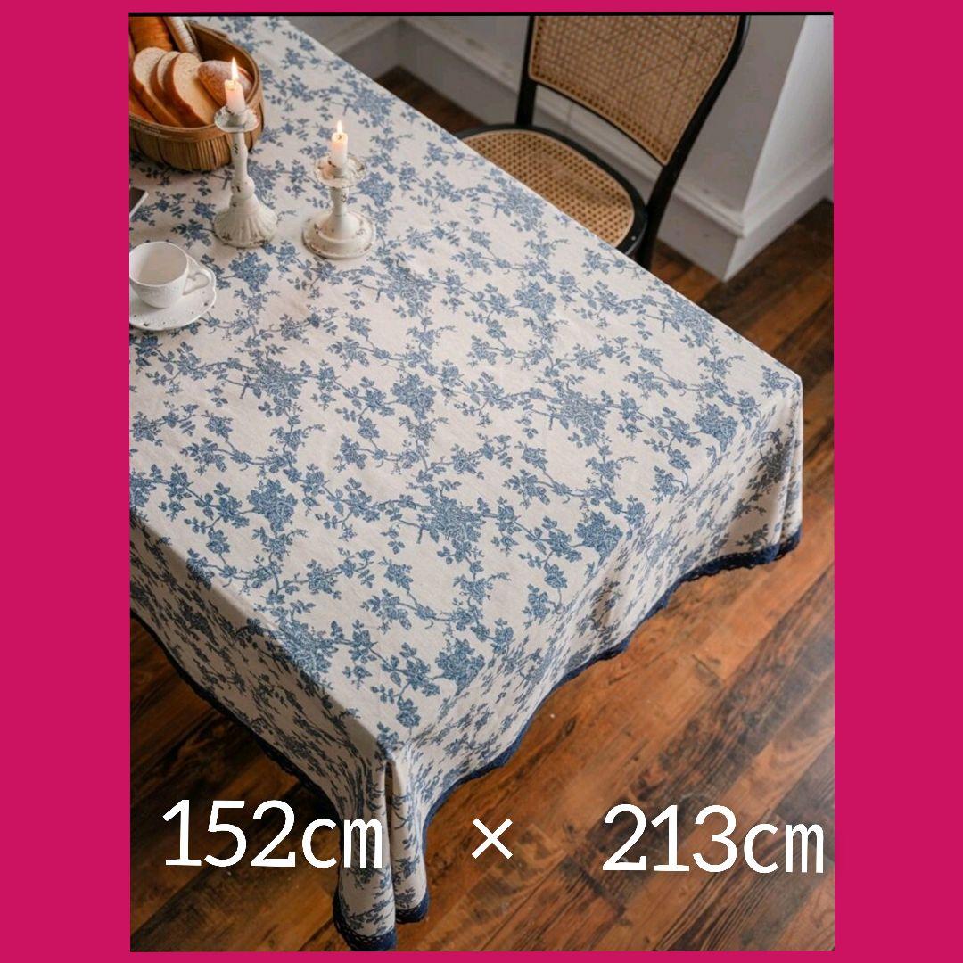 【未使用】テーブルクロス花柄北欧風 152cm × 213cm