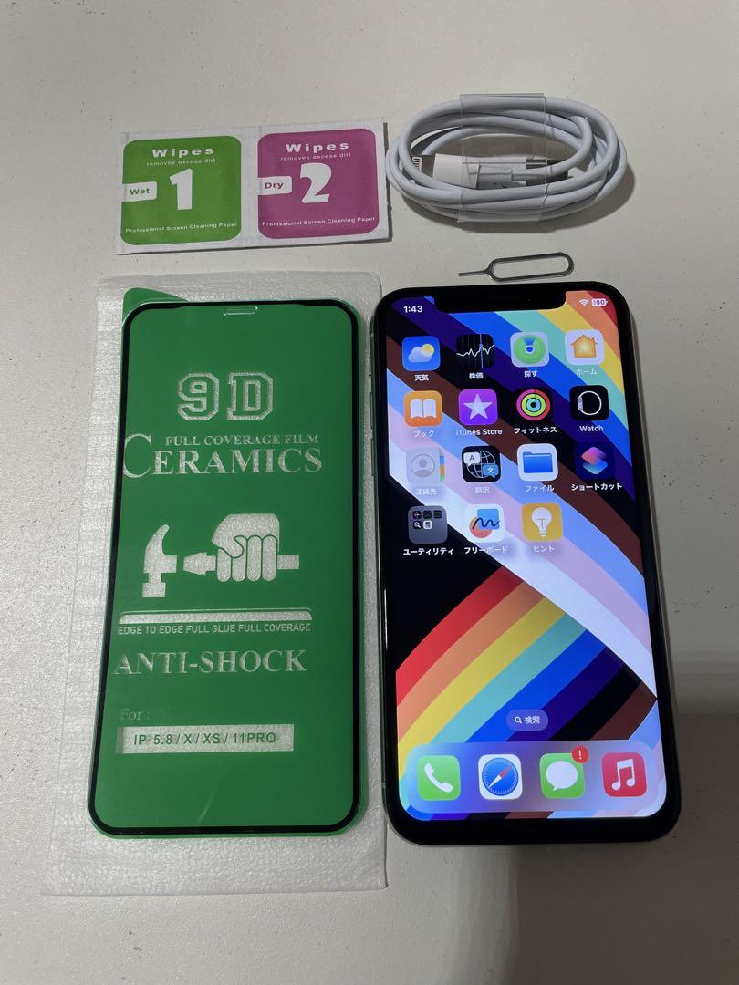 iPhone X シルバー 256GB SIMフリー　バッテリー 100%