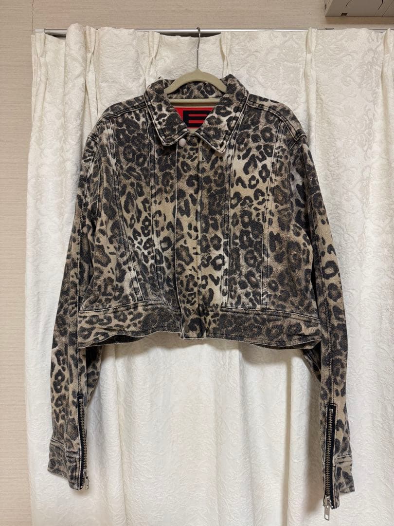 BEEDEN レオパード クロップドデニムジャケット