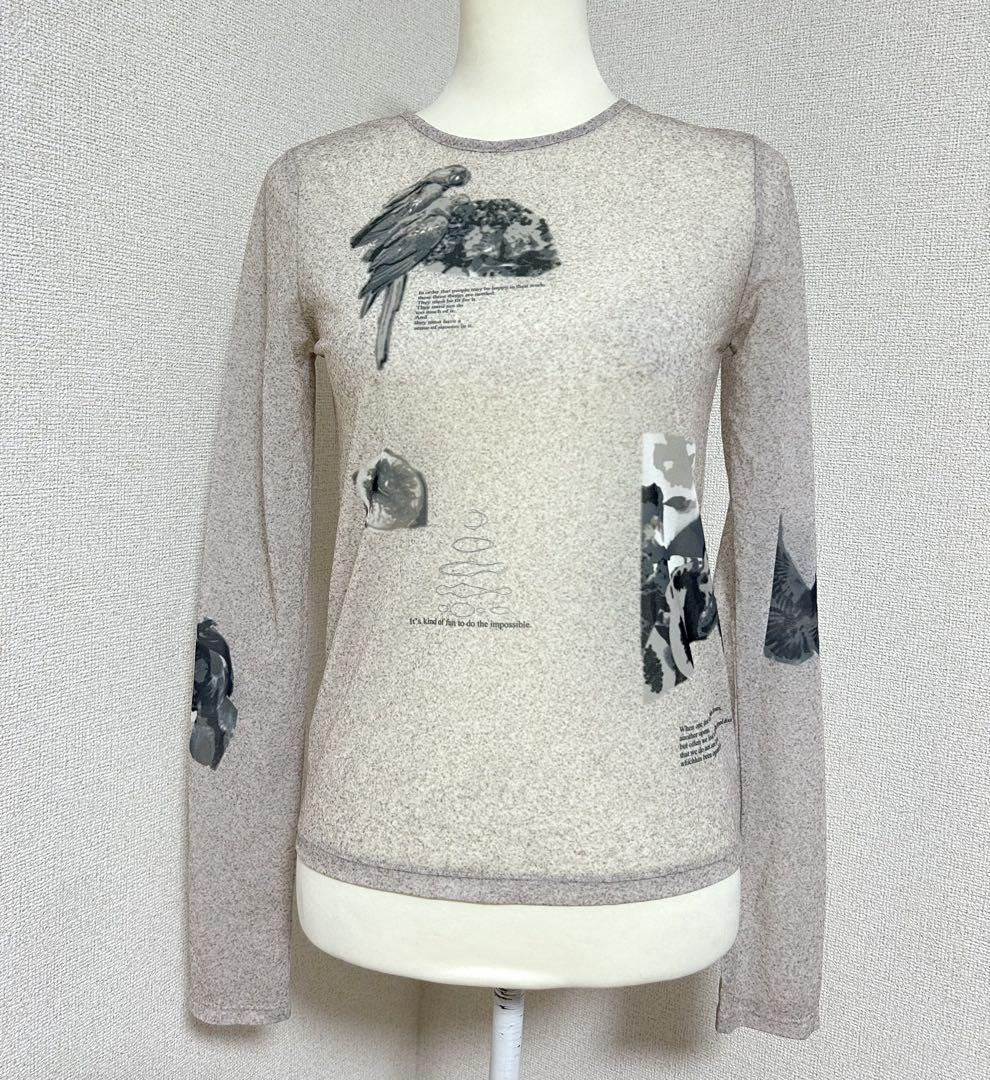 MAISON SPECIAL バードプリントシアートップ 定価14300円 M