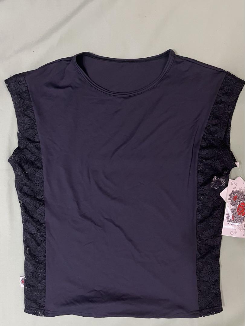 フィットネスウェア | 肩開きエアリーTシャツ＊アーミーグリーン