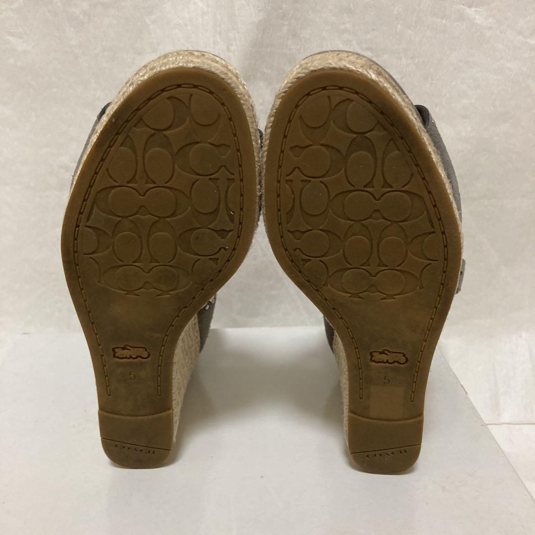 COACH ケルシーウェッジ　サンダル　アンクル　レザー