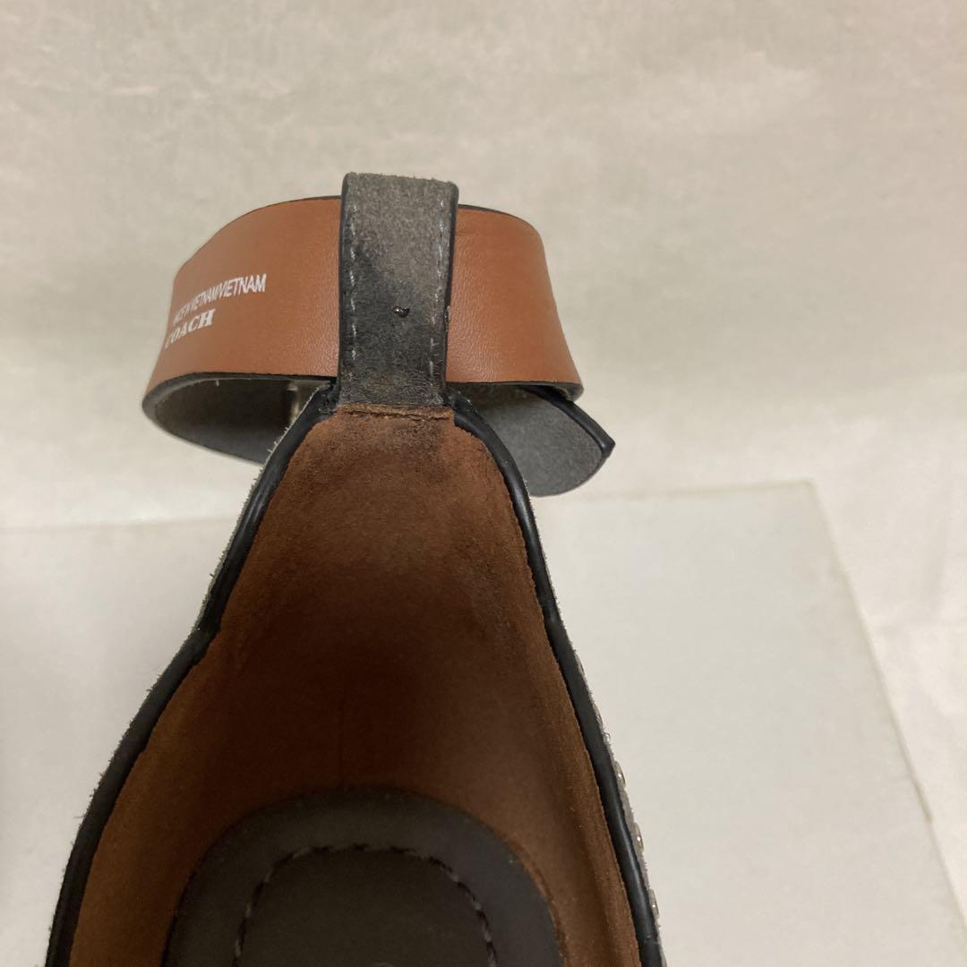 COACH ケルシーウェッジ　サンダル　アンクル　レザー