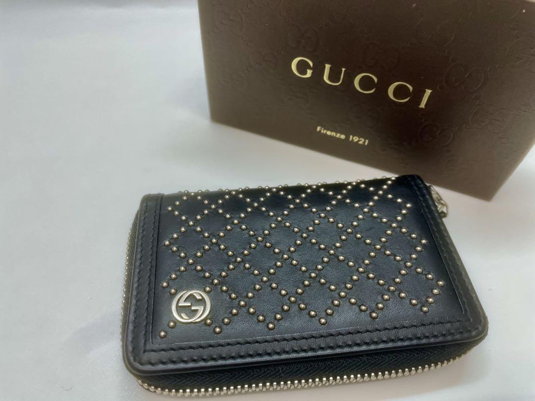 美品！GUCCIグッチ ディアマンテ スタッズ ラウンドファスナー