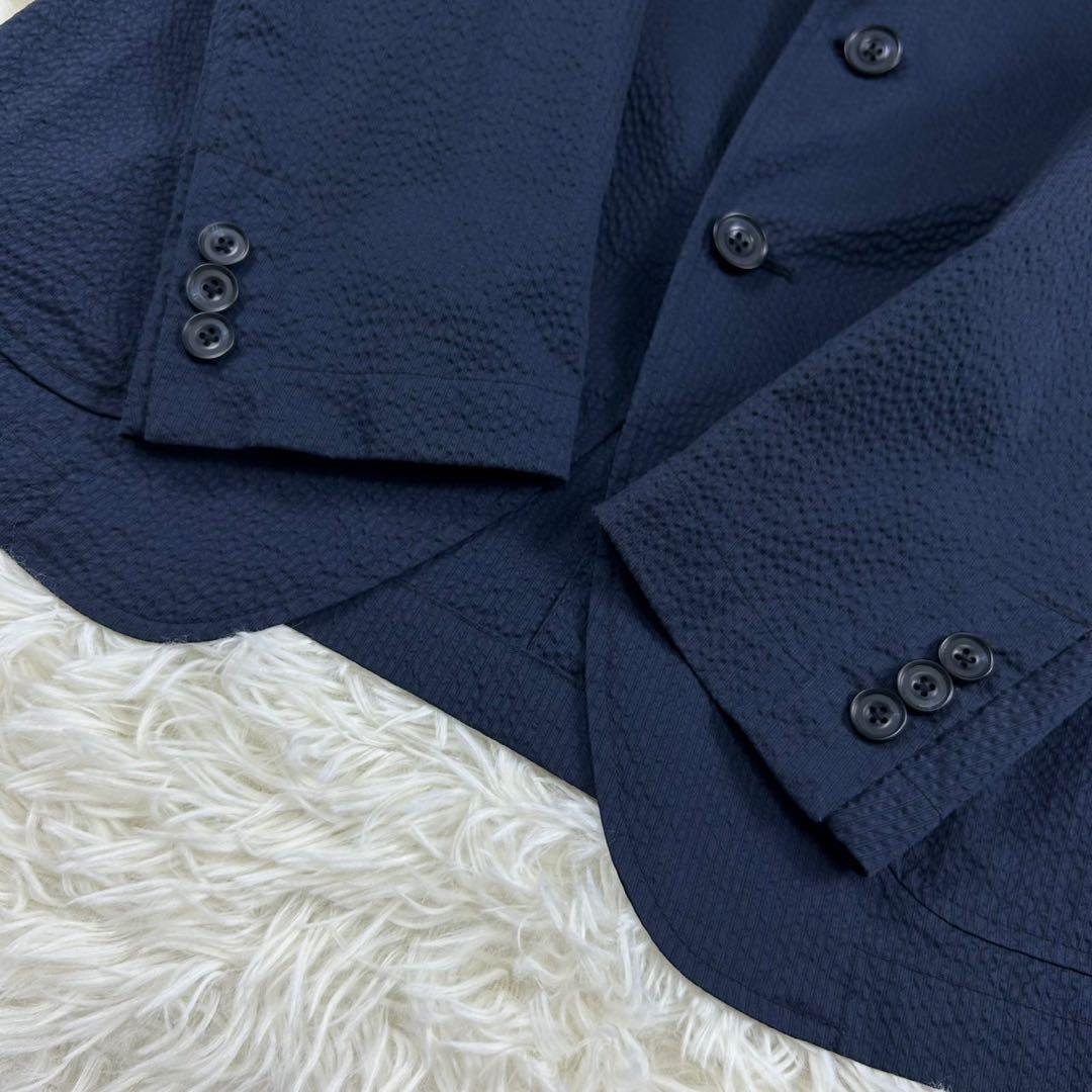 【美品】サーフアンドテーラーモート シアサッカー セットアップ ネイビー 44