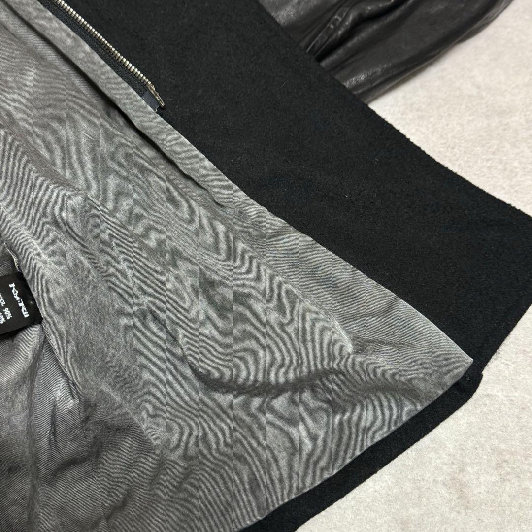 希少】Kmrii ケムリ レザー切替 ダッフルコート 希少】Kmrii ケムリ レザー切替 ダッフルコート