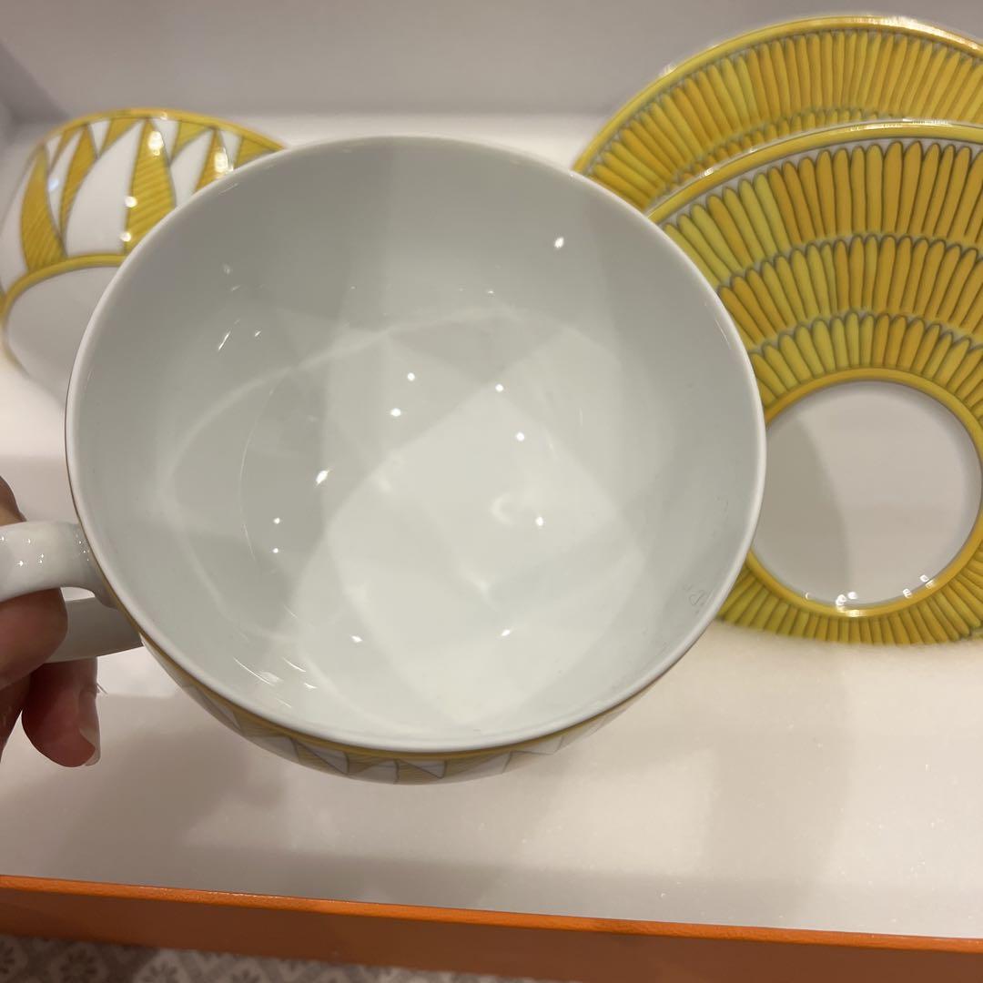 HERMES soleil ソレイユドゥ エルメス ティーカップ&ソーサー HERMES soleil ソレイユドゥ エルメス ティーカップ&ソーサー
