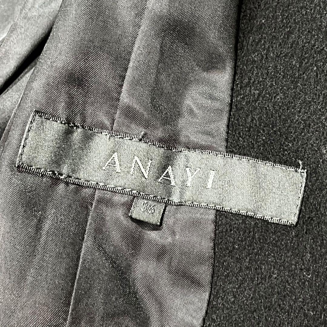 極美品 ANAYI アナイ トレンチコート ロングコート カシミヤ100% 黒