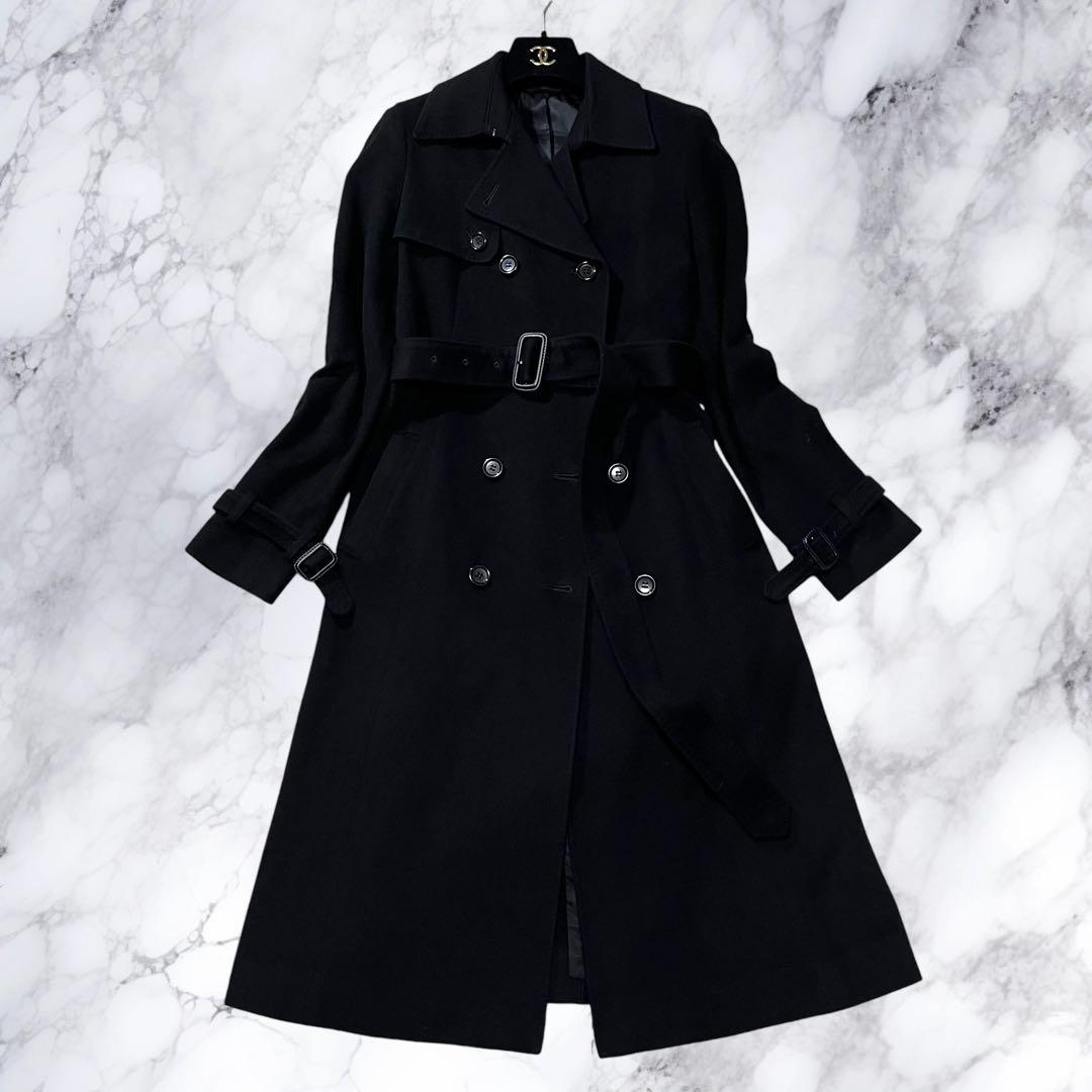極美品 ANAYI アナイ トレンチコート ロングコート カシミヤ100% 黒