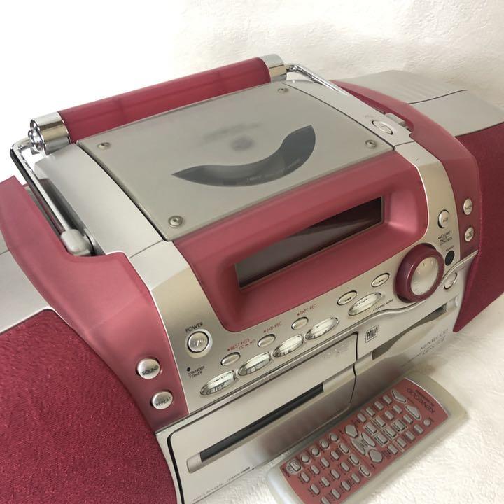 KENWOOD ケンウッド MDX-F3 CD MD ラジカセ ピンク - メルカリ