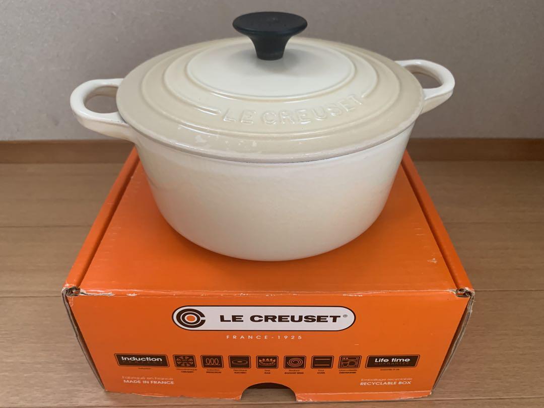 内側美品　ルクルーゼ　ココットロンド　18cm デューン　廃盤色