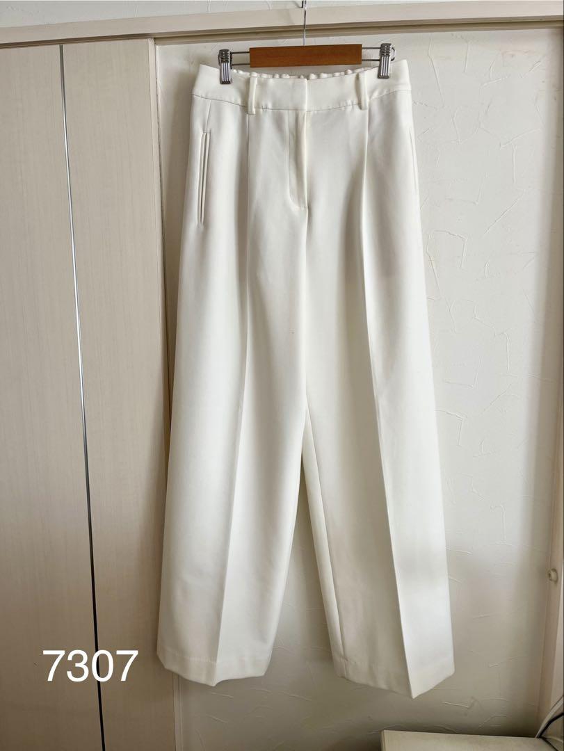 PLST プラステPLUS STYLEワイドパンツ ホワイト L