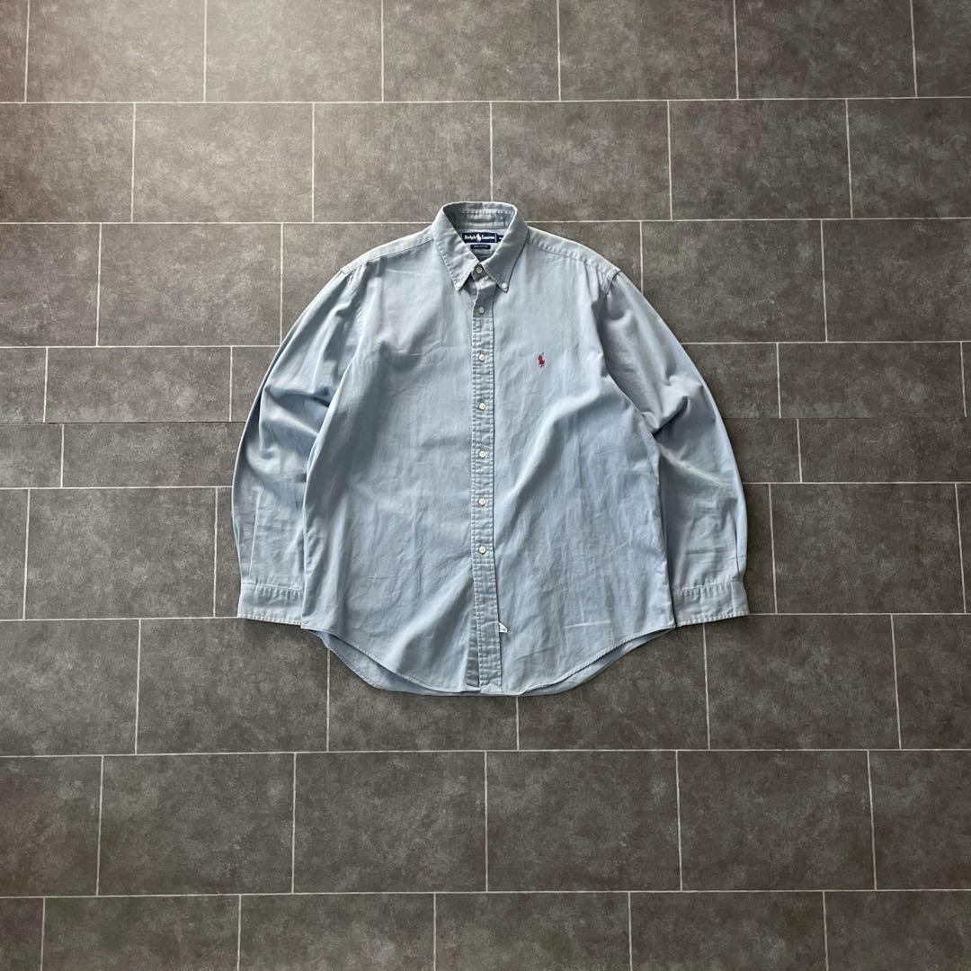 90's Ralph Lauren ラルフローレン DB シャツ 淡青 XL