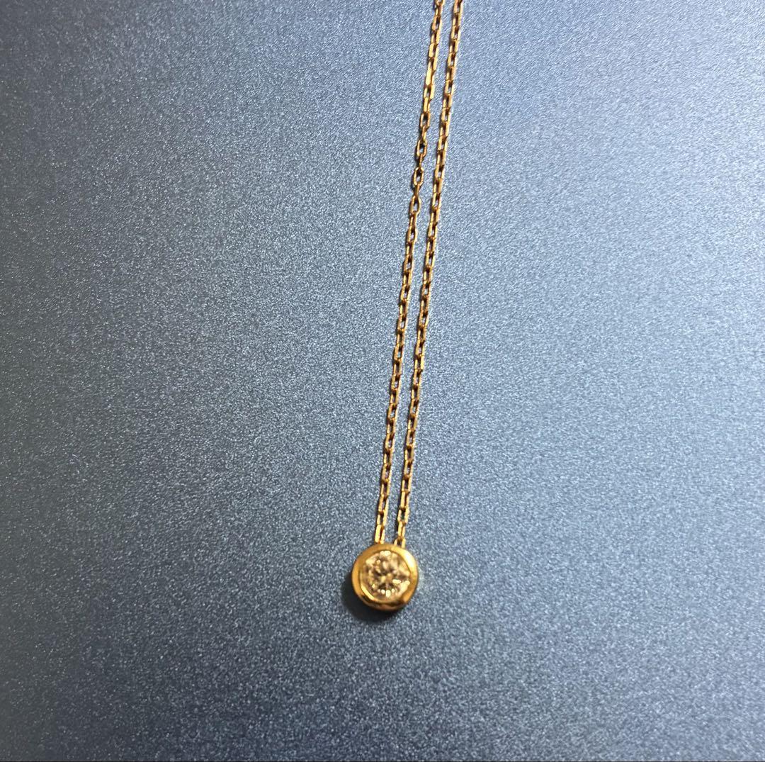 K18 0.2ct ダイヤネックレス　イエローゴールド