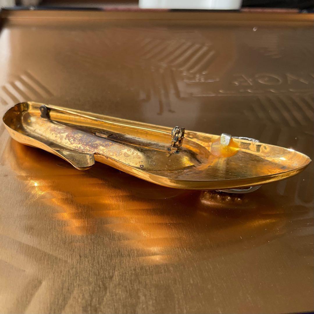 イタリアアンティークブローチ　ゴールドの靴　シルバー刻印あり 大きい