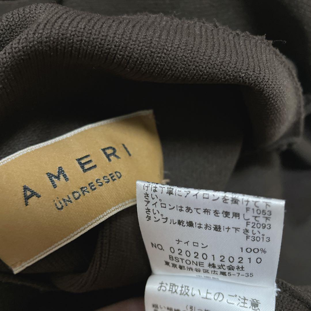 アメリ AMERI 長袖カットソー モックネック デザイン袖 ブラウン