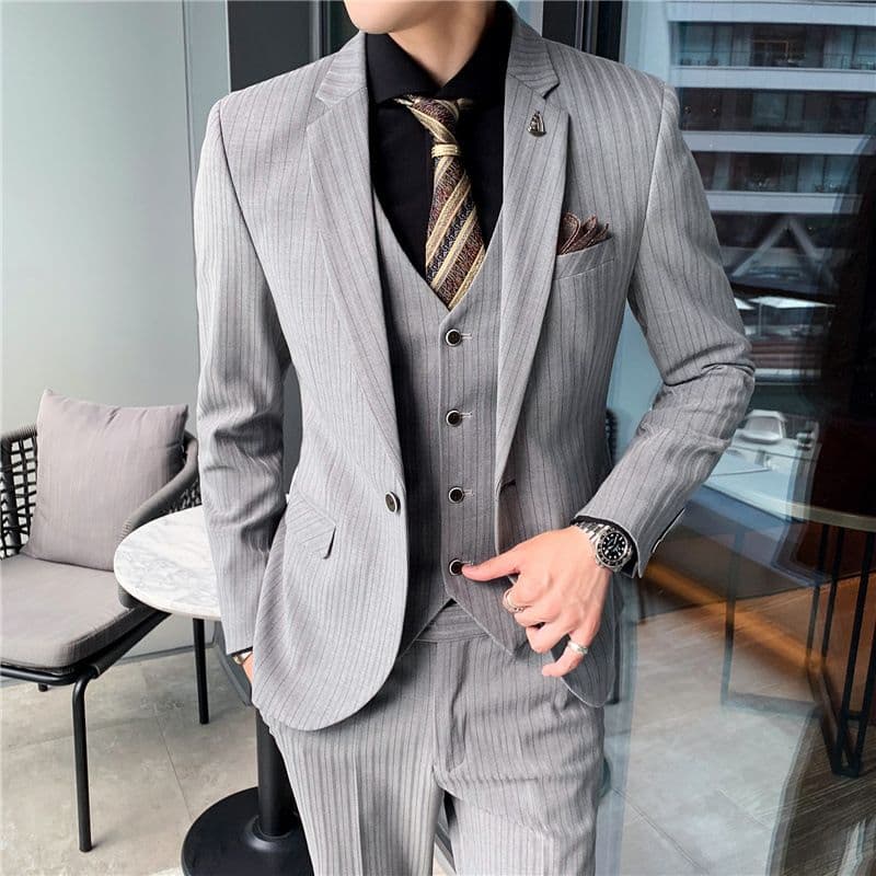 高級感 メンズ スーツ 3点セット メンズスリーピーススーツ テーラード
