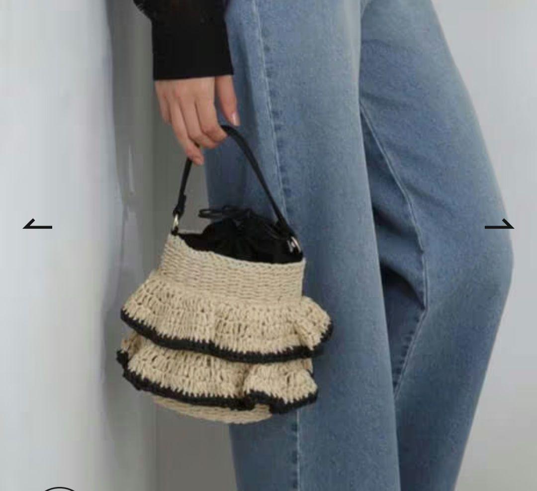 値下げプロポーションボディドレッシング完売✨新品未使用フリルかごバッグ￥5000
