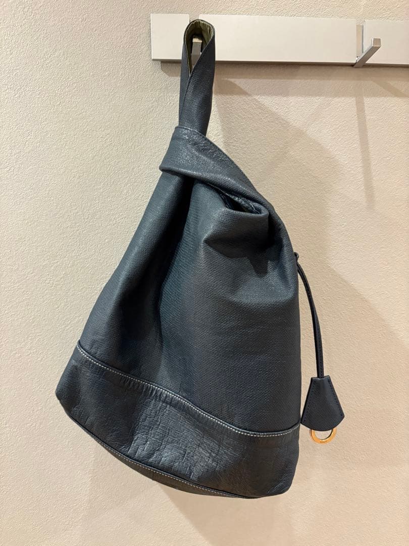 aniary アニアリ レザー ハンドバッグ エコバッグ ネイビー