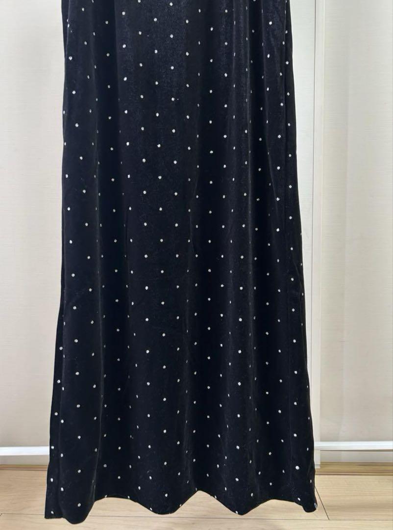 ワンピース ACKA bijou dot velours dress