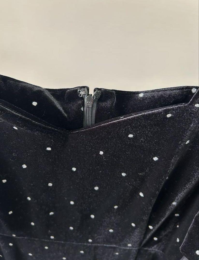 ワンピース ACKA bijou dot velours dress