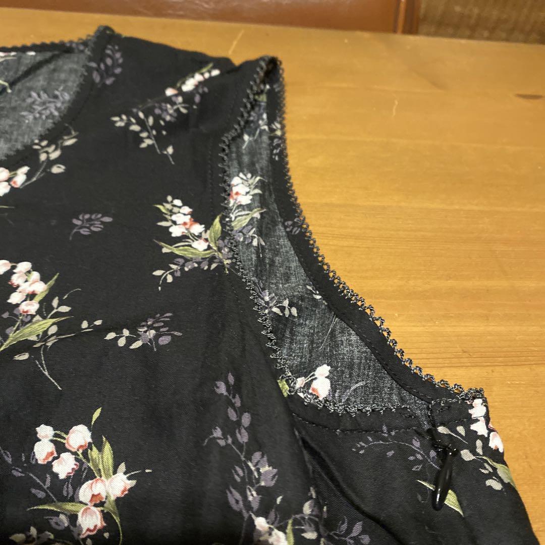 魅力の ピンクハウス花柄フリルタンクトップLサイズ トップス トップス