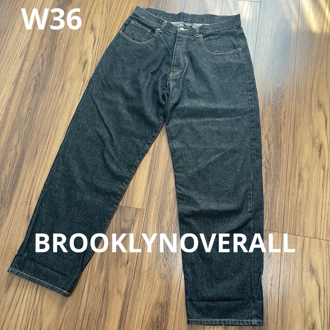 ブルックリンオーバーオール バギーデニム W36 ブラックデニム バギーパンツ