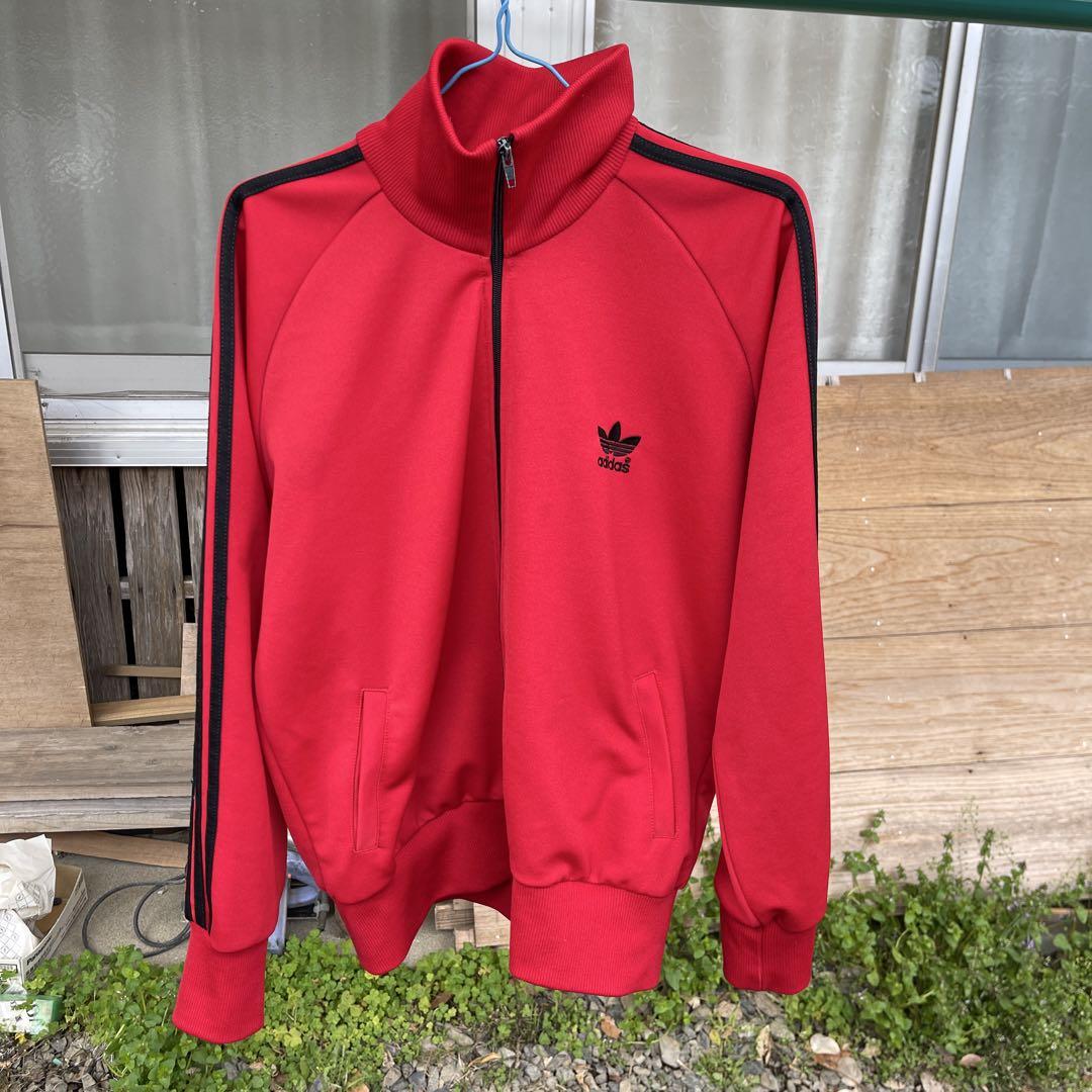 adidas レッド トラックジャケット M