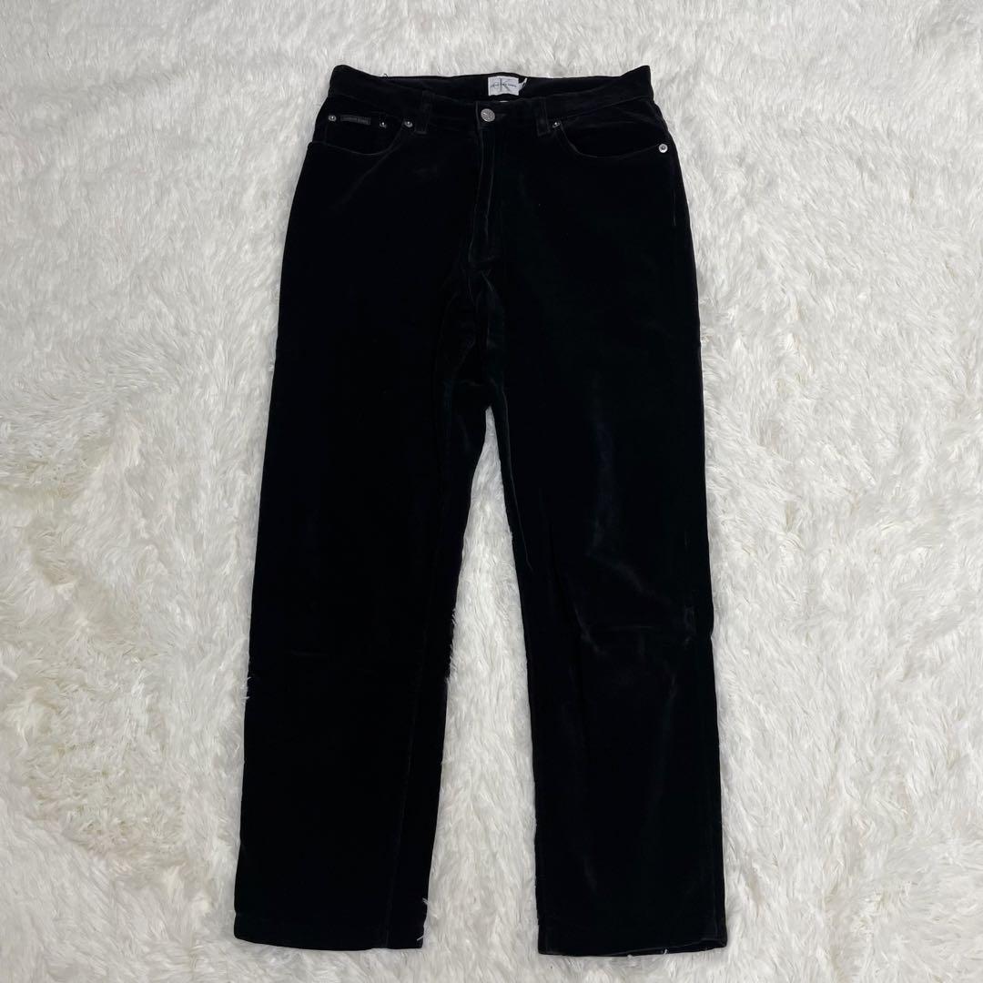 【美品】80s 90s カルバンクラインジーンズ ベロア パンツ ブラック