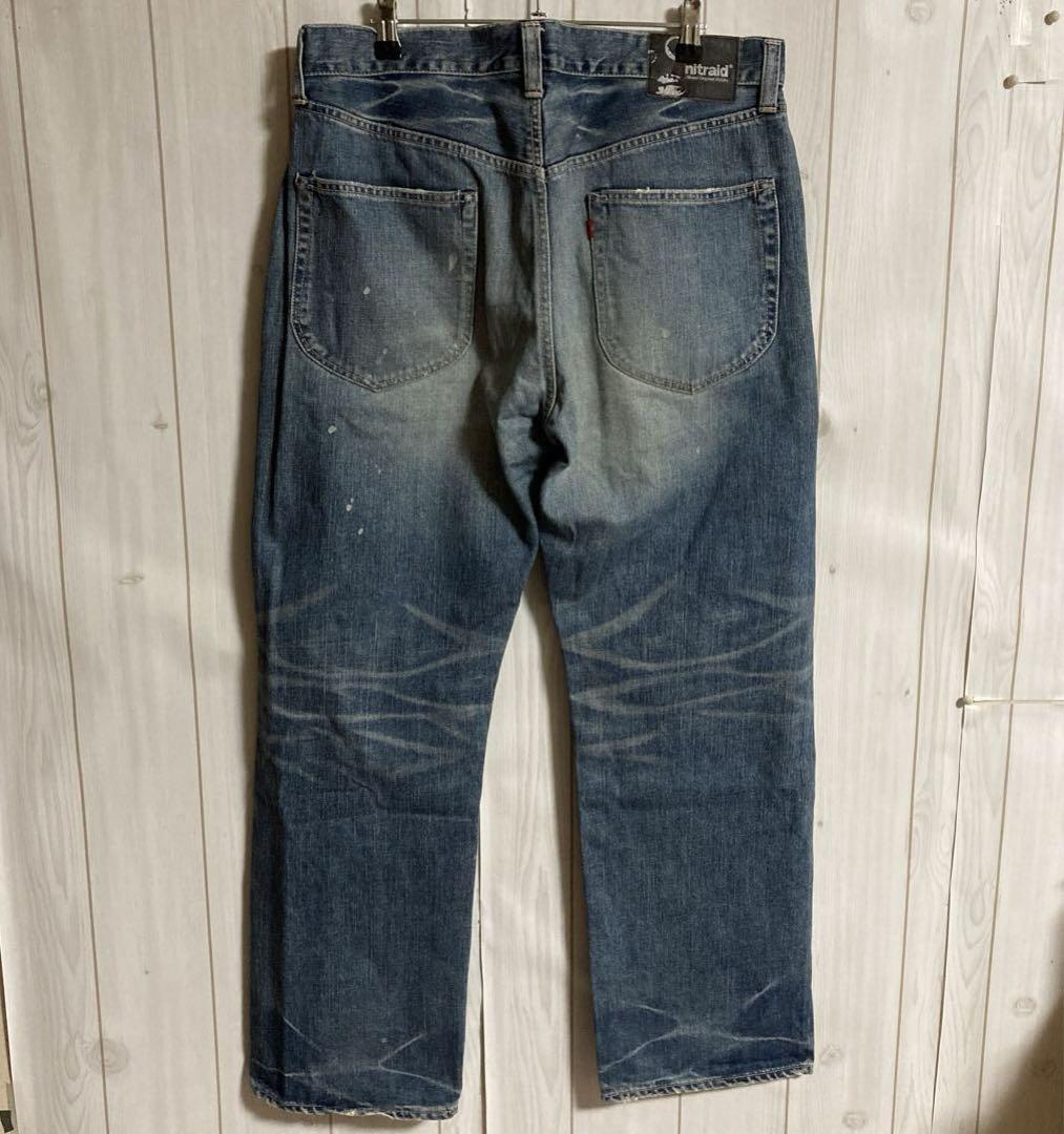 ペンキ加工バギーデニムパンツ