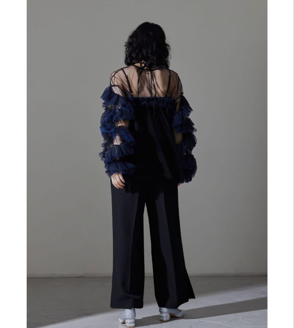 【お値下◎】andresd decorative tulle tops ネイビー