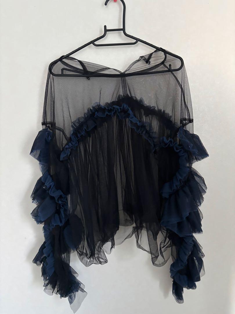 【お値下◎】andresd decorative tulle tops ネイビー