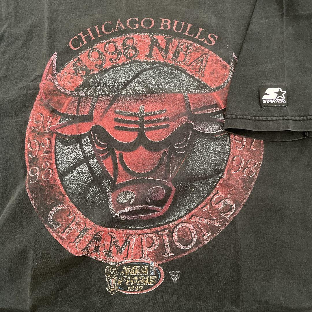 古着　シカゴ・ブルズ Tシャツ ブラック　STARTER Lサイズ NBA 90's】【USA製】 PRO PLAYER L NBA シカゴ・ブルズ チャンピオン