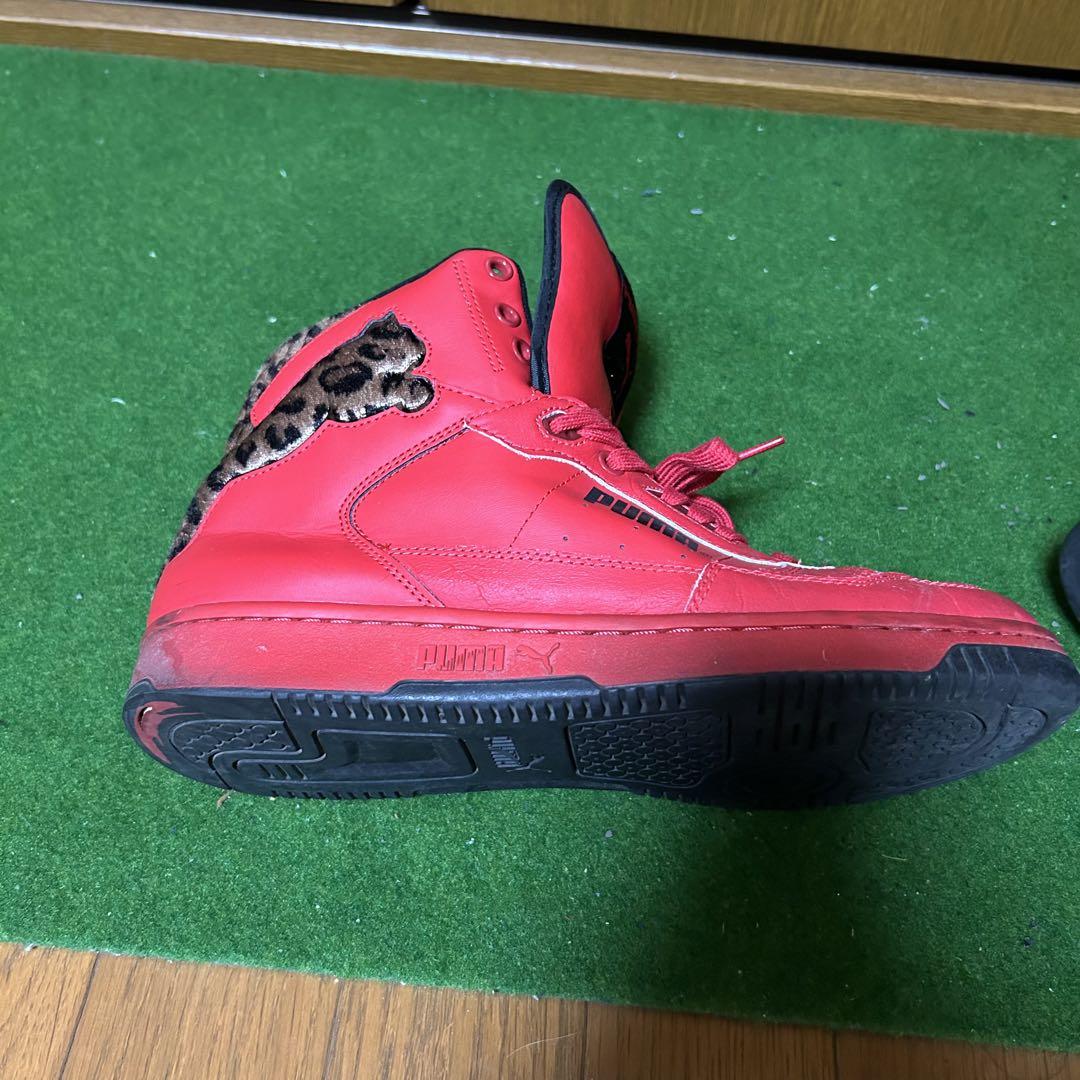 PUMA CAT 豹柄 ハイカット スニーカー 赤 レッド プーマキャット