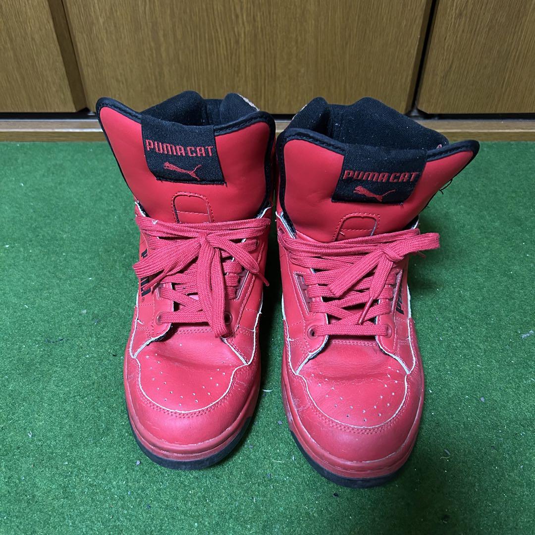 PUMA CAT 豹柄 ハイカット スニーカー 赤 レッド プーマキャット